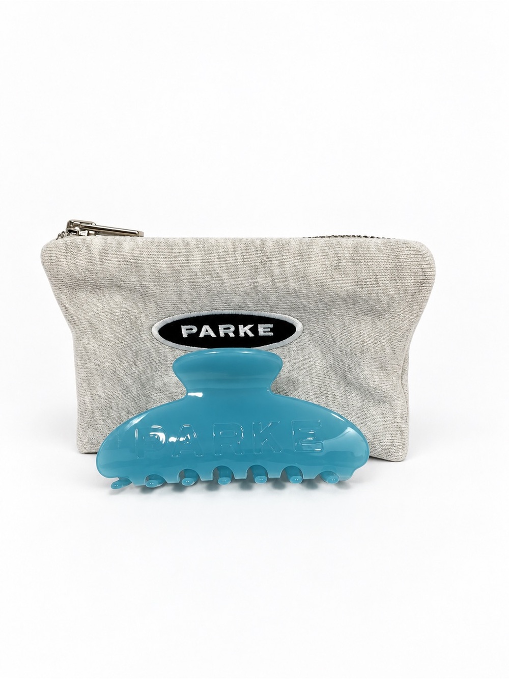 PARKE Claw Clip in the color Sky with Gray Pouch in the original package